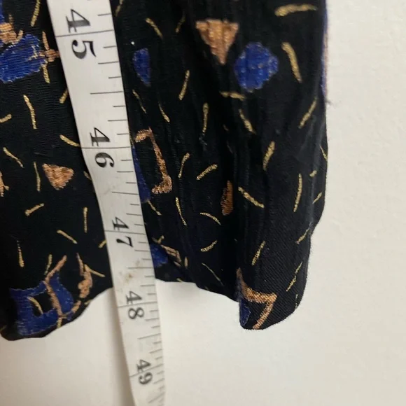 Carole Little 90s Pleated Maxi Dress Sz 12 Tribal Boho Whimsigoth V-Neck VTG USA - Picture 11 of 12